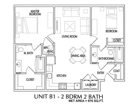 2 bedroom 2D Floorplan-Oleanders at Broadway